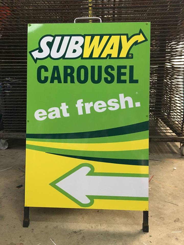 Promotional banner makers displaying their custom vinyl banner in Perth